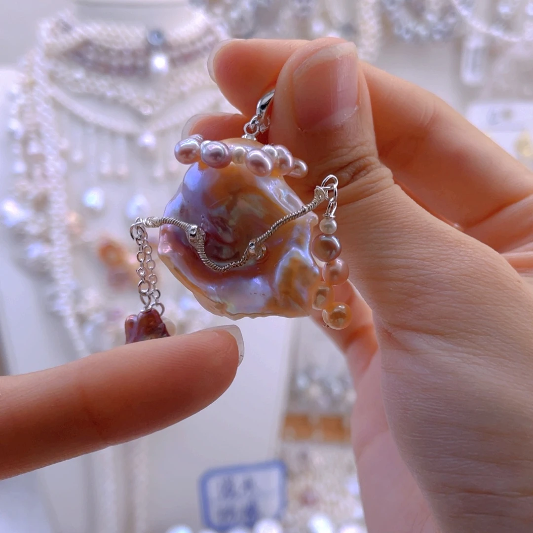 未镶嵌耳饰淡水珍珠吊坠