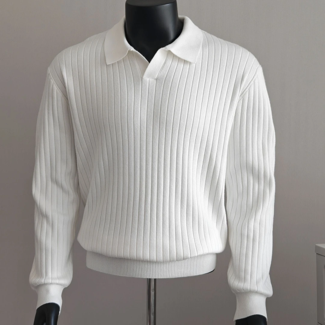 老钱风海鸥领毛衣男款2025新款秋冬季高级感痞帅休闲翻领针织衫男