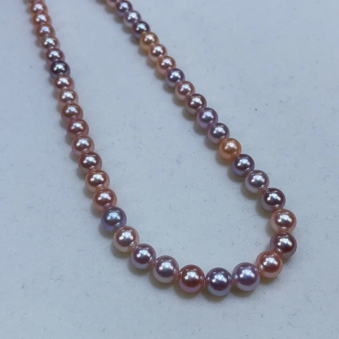 淡水珍珠6爆亮极强光糖果基本毕业银S925镶嵌