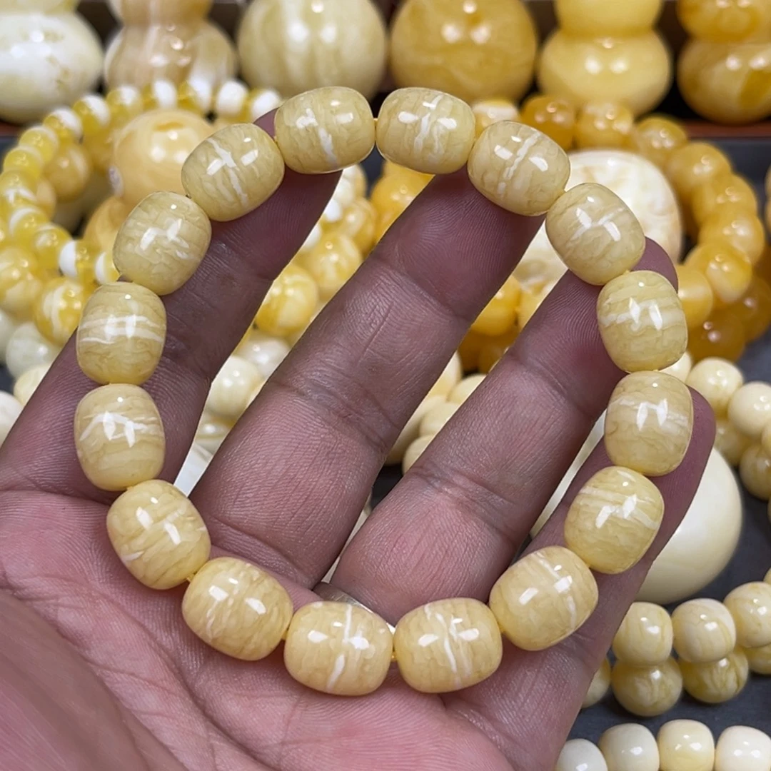 手串琥珀未镶嵌同料虎皮一线天