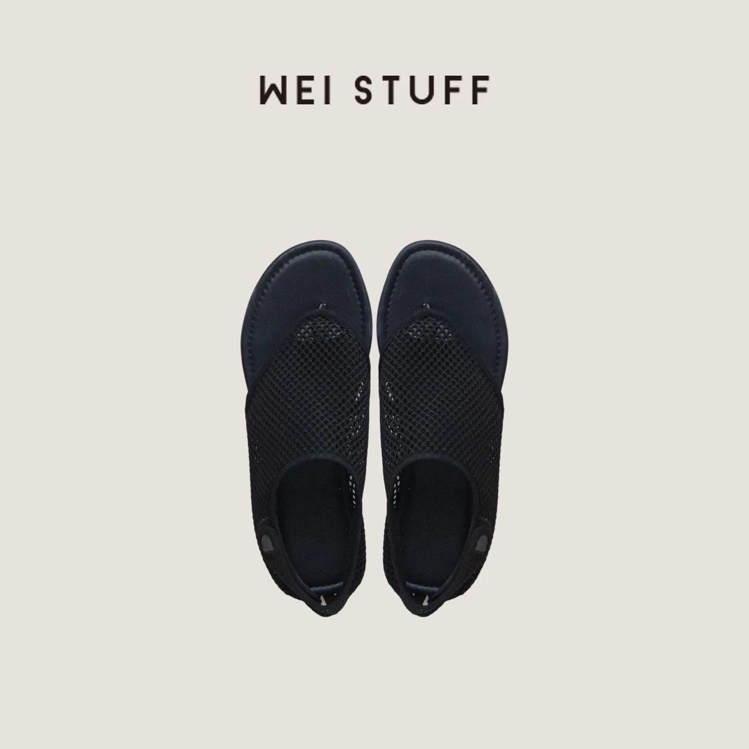 WEI STUFF “极简主义” 时尚舒适渔网编织镂空休闲凉鞋 9546