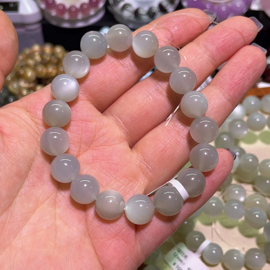 水晶手链未镶嵌草**心11mm绿月光