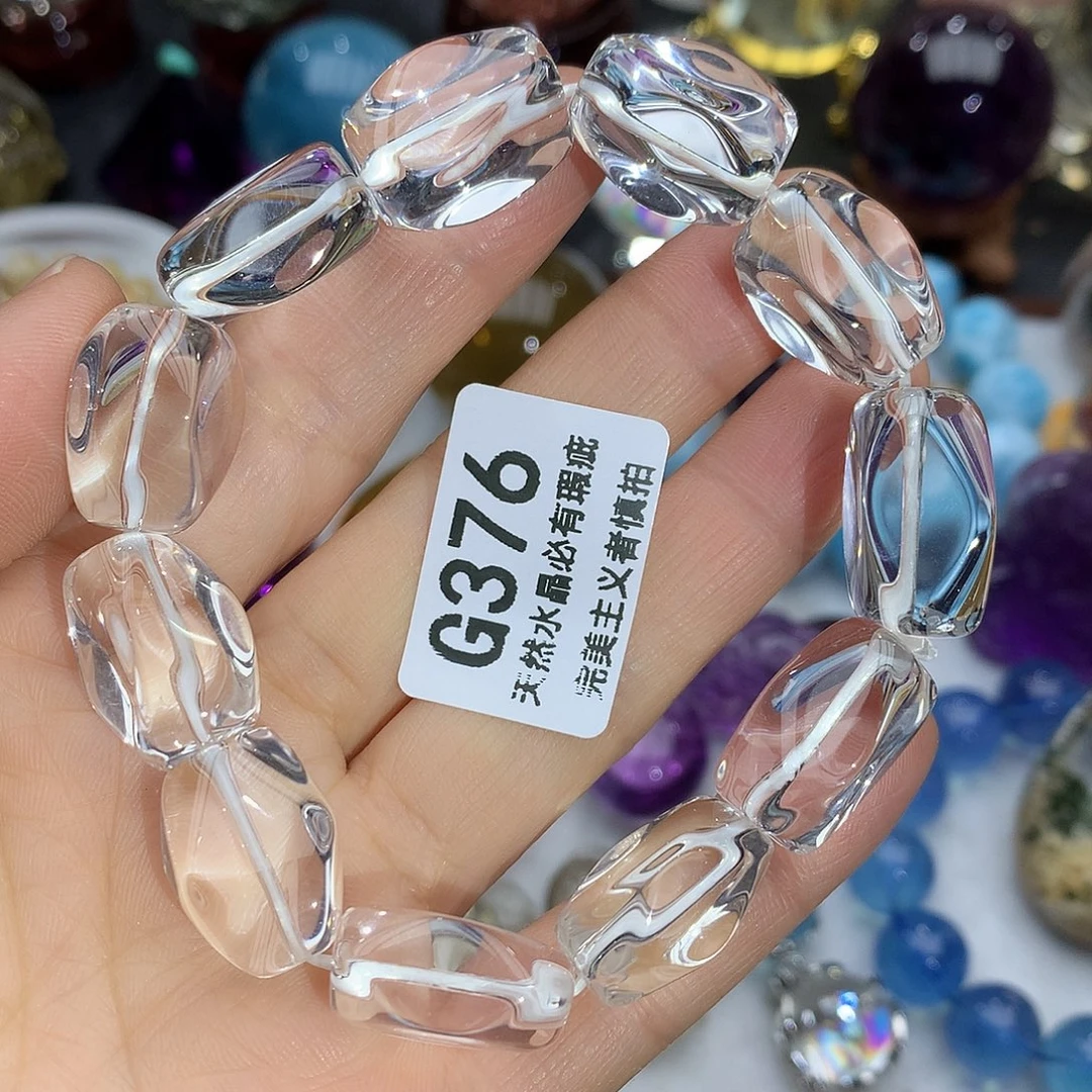 水晶未镶嵌珠宝半成品A级天然白水晶手串