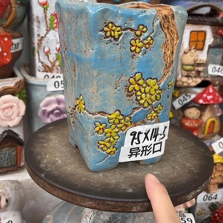 紫砂花盆粗陶材质多肉花盆