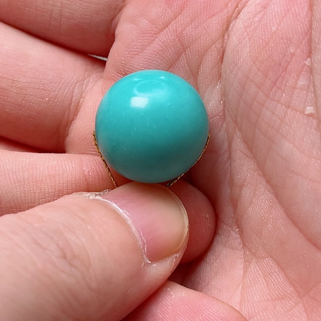 绿松石圆珠未镶嵌小*爬