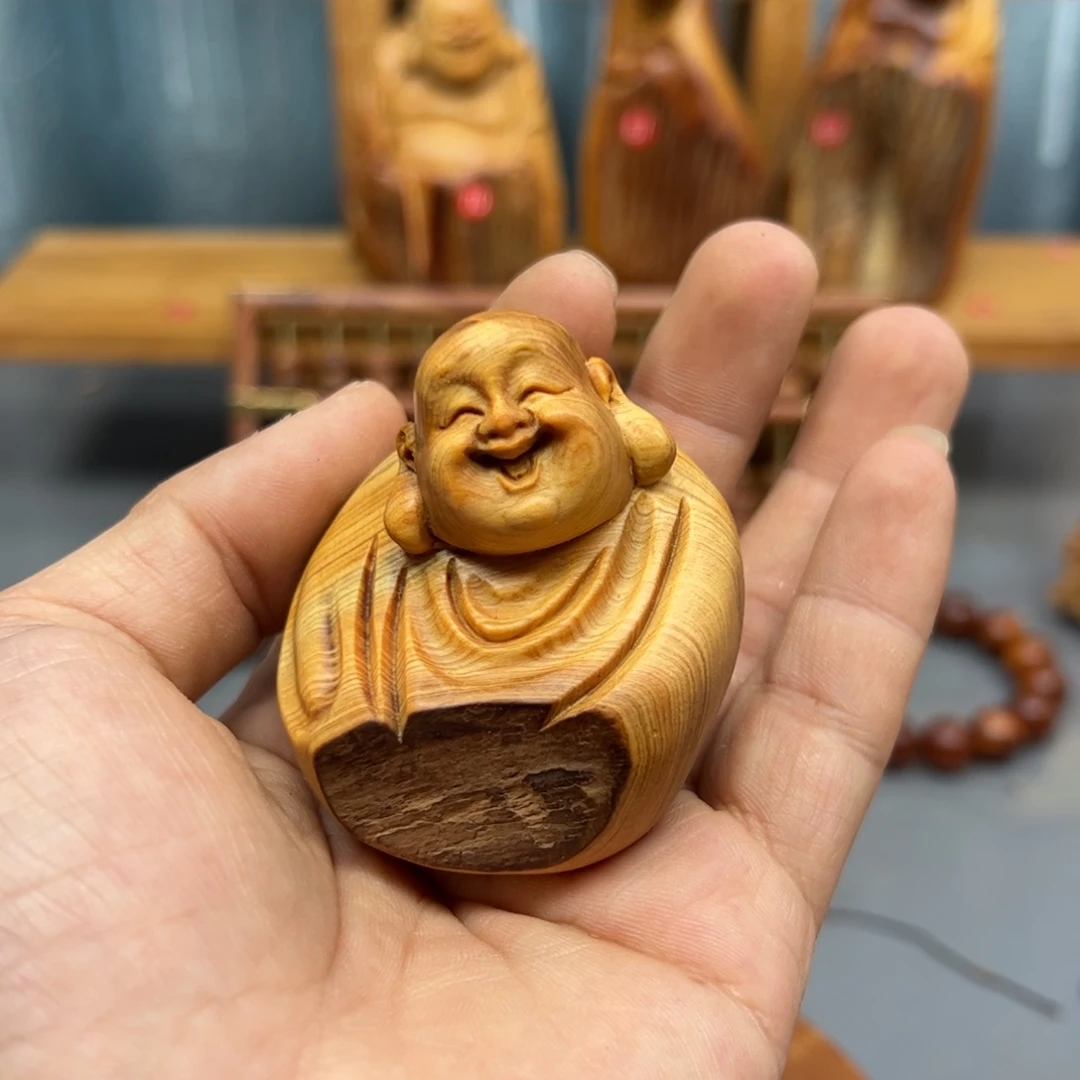 用***义木崖柏木摆件手把件