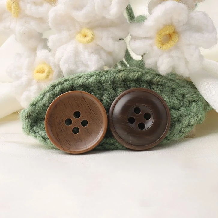 树脂复古四眼咖色纽扣高档西服大衣毛衣百搭装饰扣