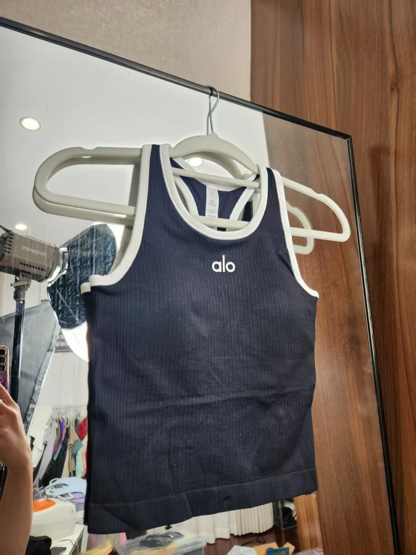 撞色背心孤品尾单健身速干瑜伽运动网球欧美紧身美背