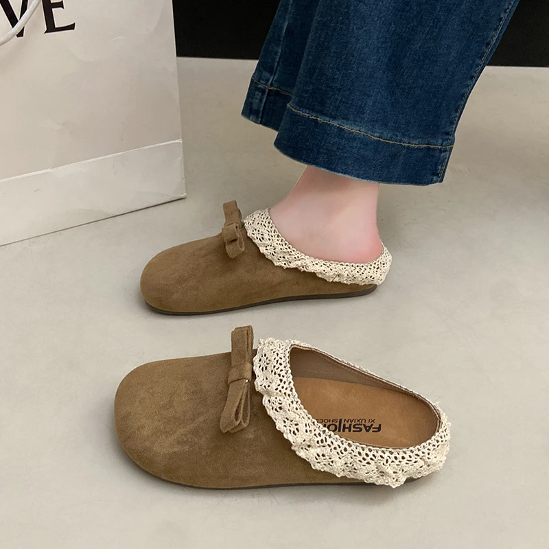 2025新款春夏季勃肯鞋包头半拖鞋女外穿一脚蹬懒人穆勒博肯凉拖鞋