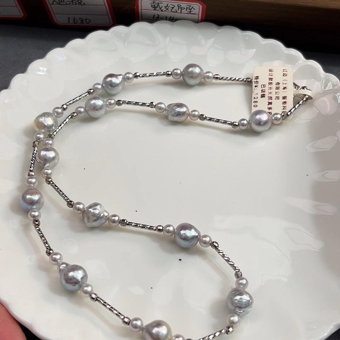 特价真多麻微巴设计款项链海水珍珠未镶嵌