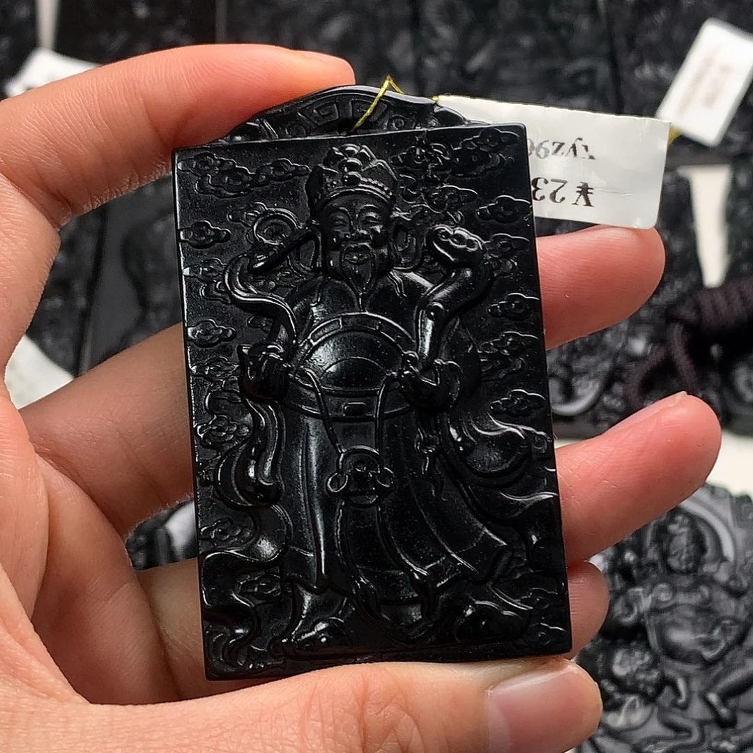 天然缅甸a货钢琴黑挂件