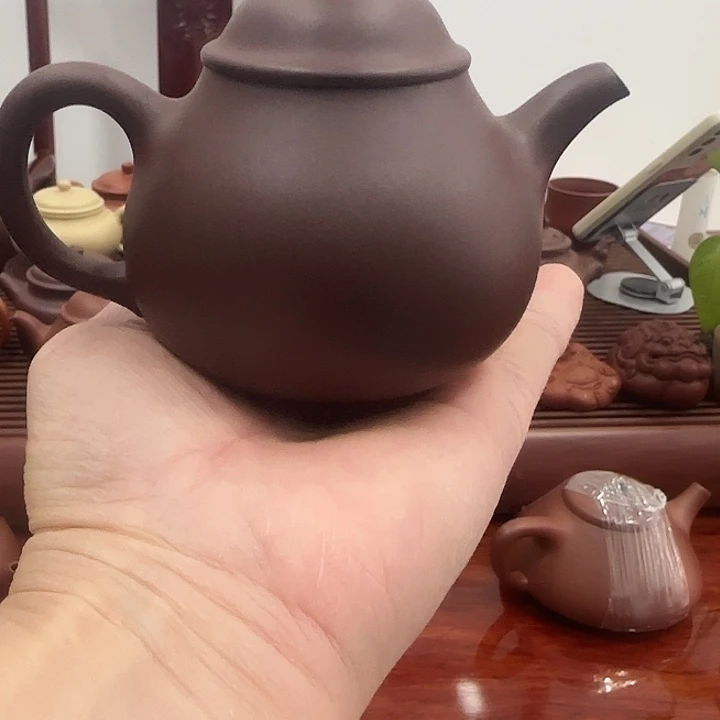 茶壶紫砂半手工老紫泥高潘壶