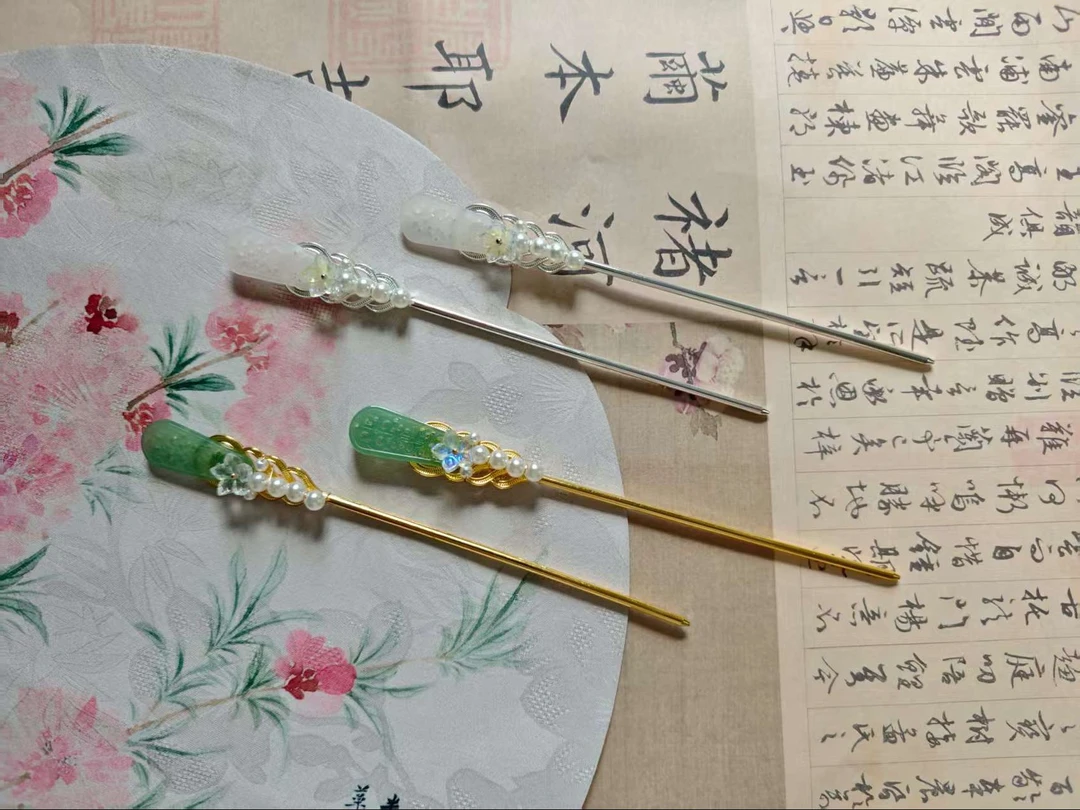 铃兰阁 玉牌小簪古风点缀配饰发钗汉服簪子小钗发簪中式发饰简约