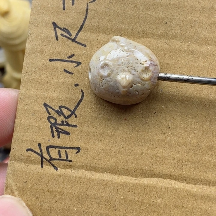 颈饰未镶嵌硅化珊瑚（珊瑚玉）