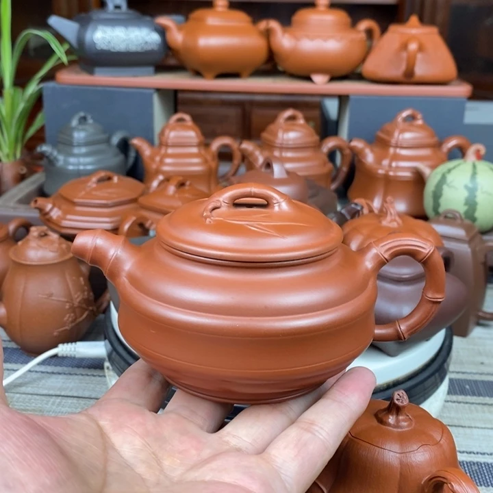茶壶紫砂双线竹鼓150-260Cc特价促销优惠