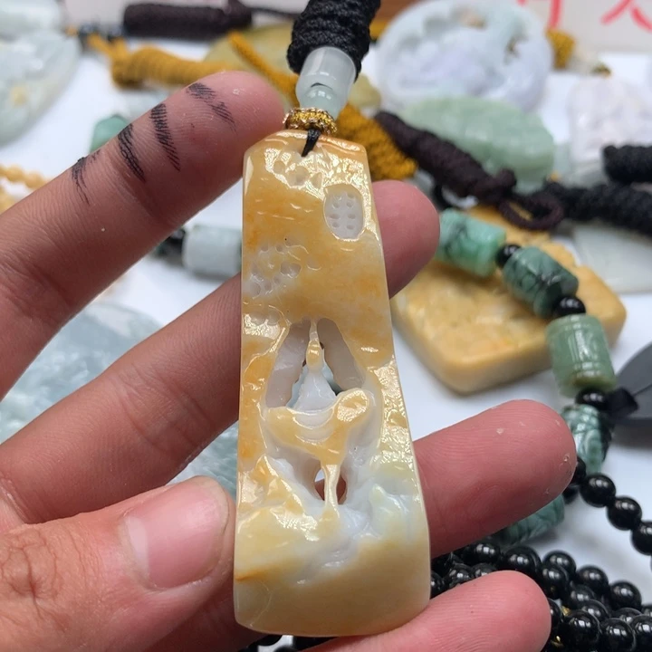 颈饰未镶嵌翡翠保真天然a货翡翠