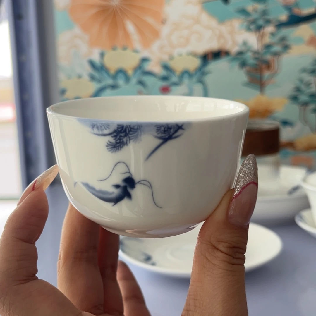 瓷片如鱼得水百合杯单杯