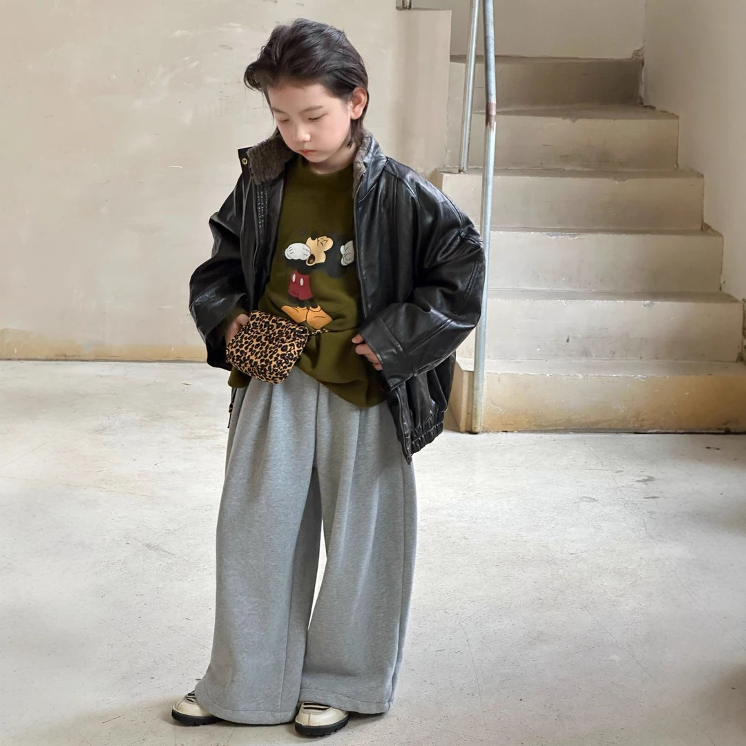 冬季新款韩版儿童加厚保暖加绒皮衣男童机车防风立领毛毛夹克潮酷