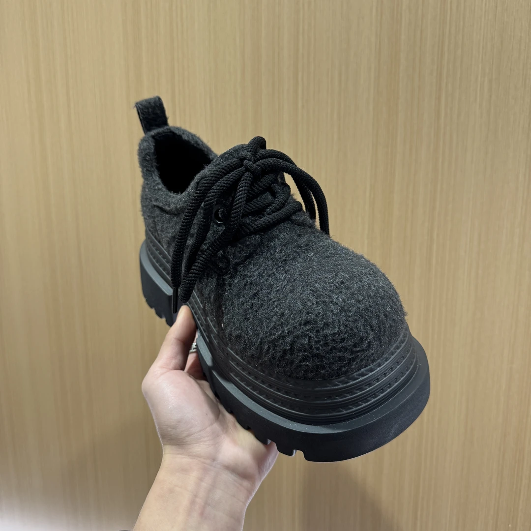 725【雾凇】~2025新款时尚百搭气质潮流厚底系带乐福鞋