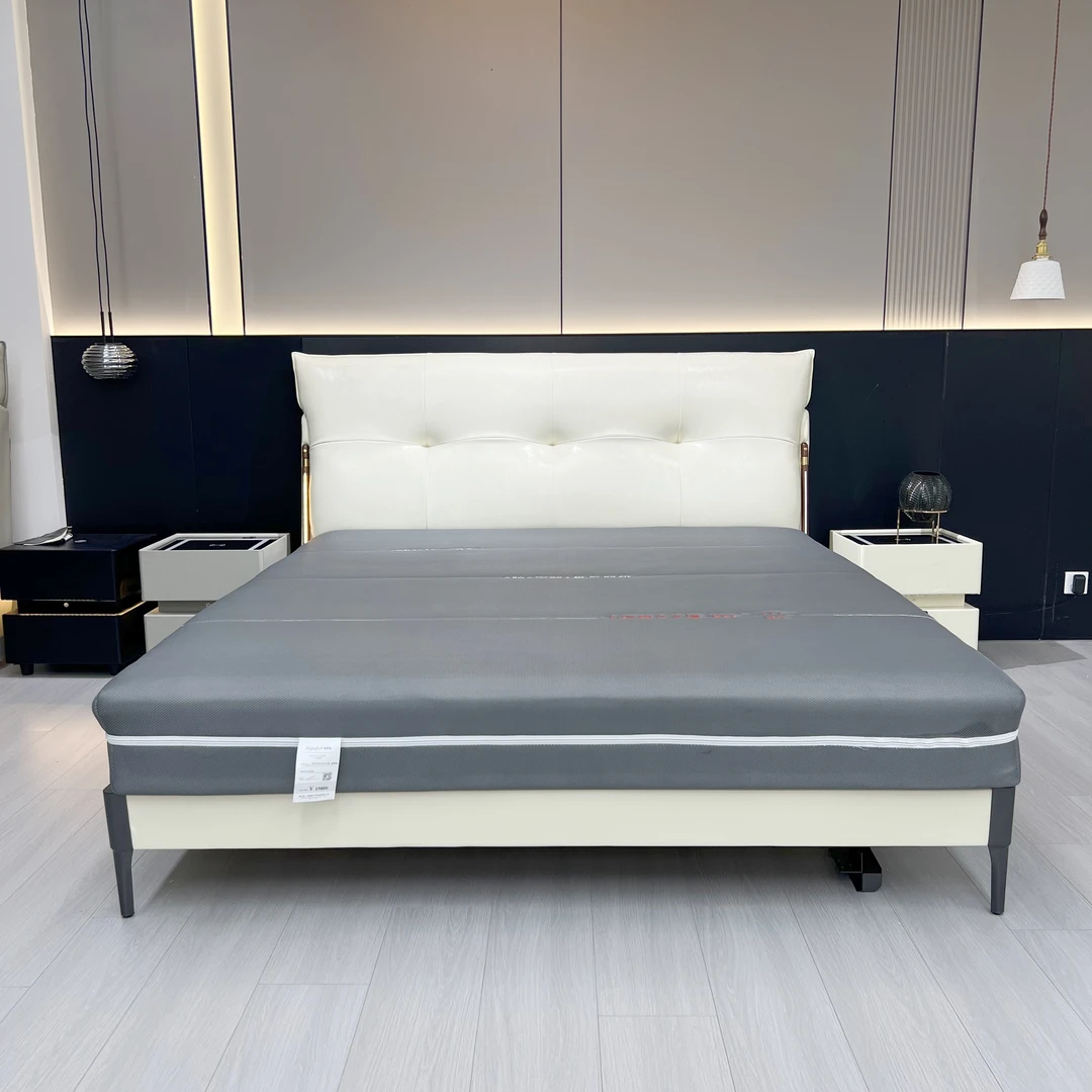 【青云直上】高端轻奢爆款真皮主卧双人大床软包婚床门店卧室现货