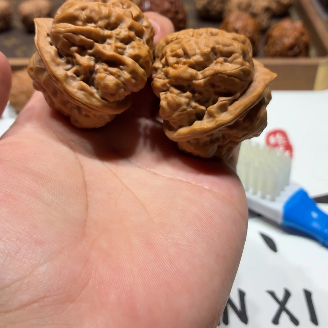 开***柿把件文玩核桃蛤蟆头A05