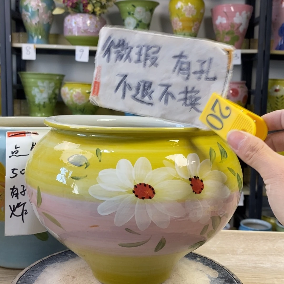 景德镇手工手绘陶瓷花盆