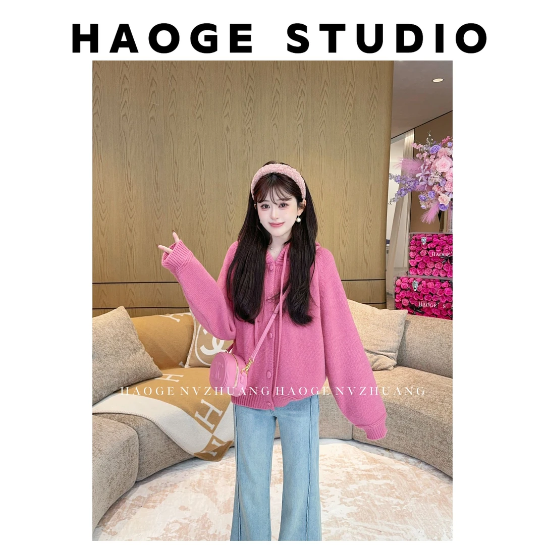 浩哥严选●毛衣预HGQ5MY4068A短款时尚休闲宽松小众百搭通勤慵懒风