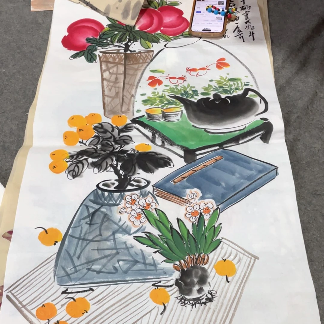 国画国画作品画心一张