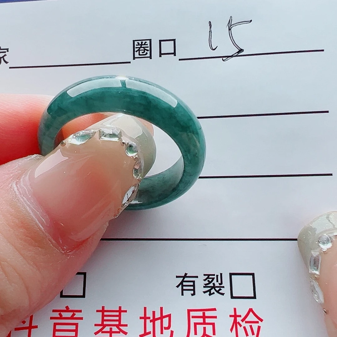 未镶嵌戒指翡翠幸***团戒圈