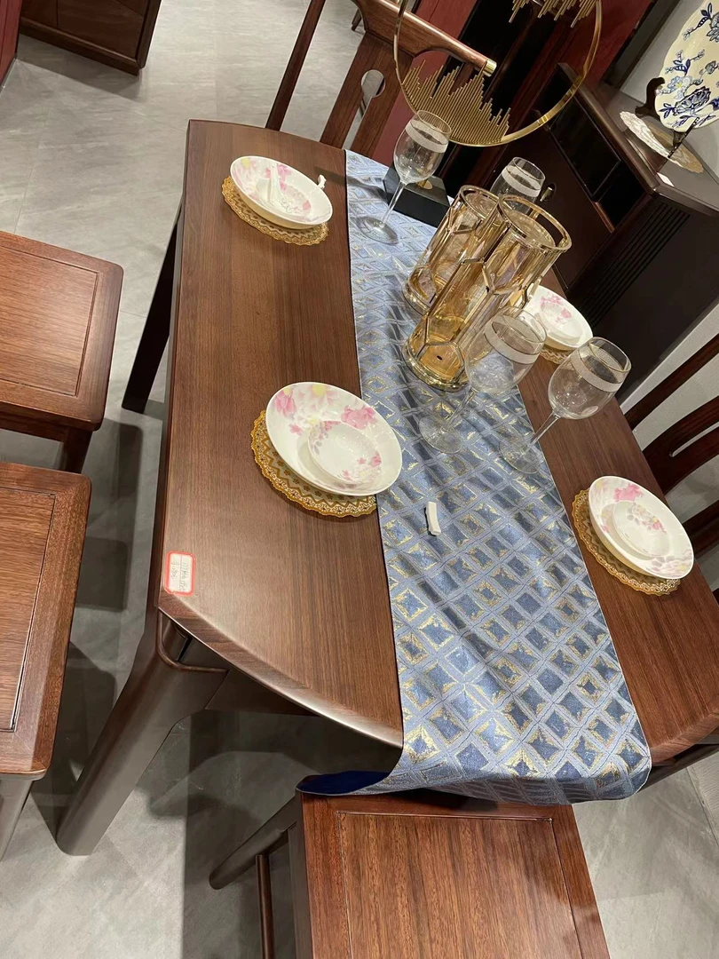 烤漆可伸缩移动皮艺餐厅成套家具木家具家用餐厅美式