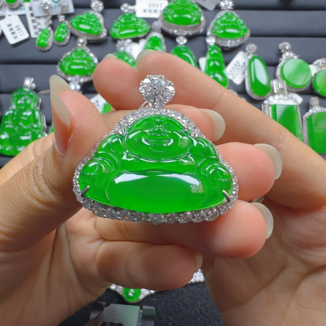 翡翠银S925镶嵌颈饰