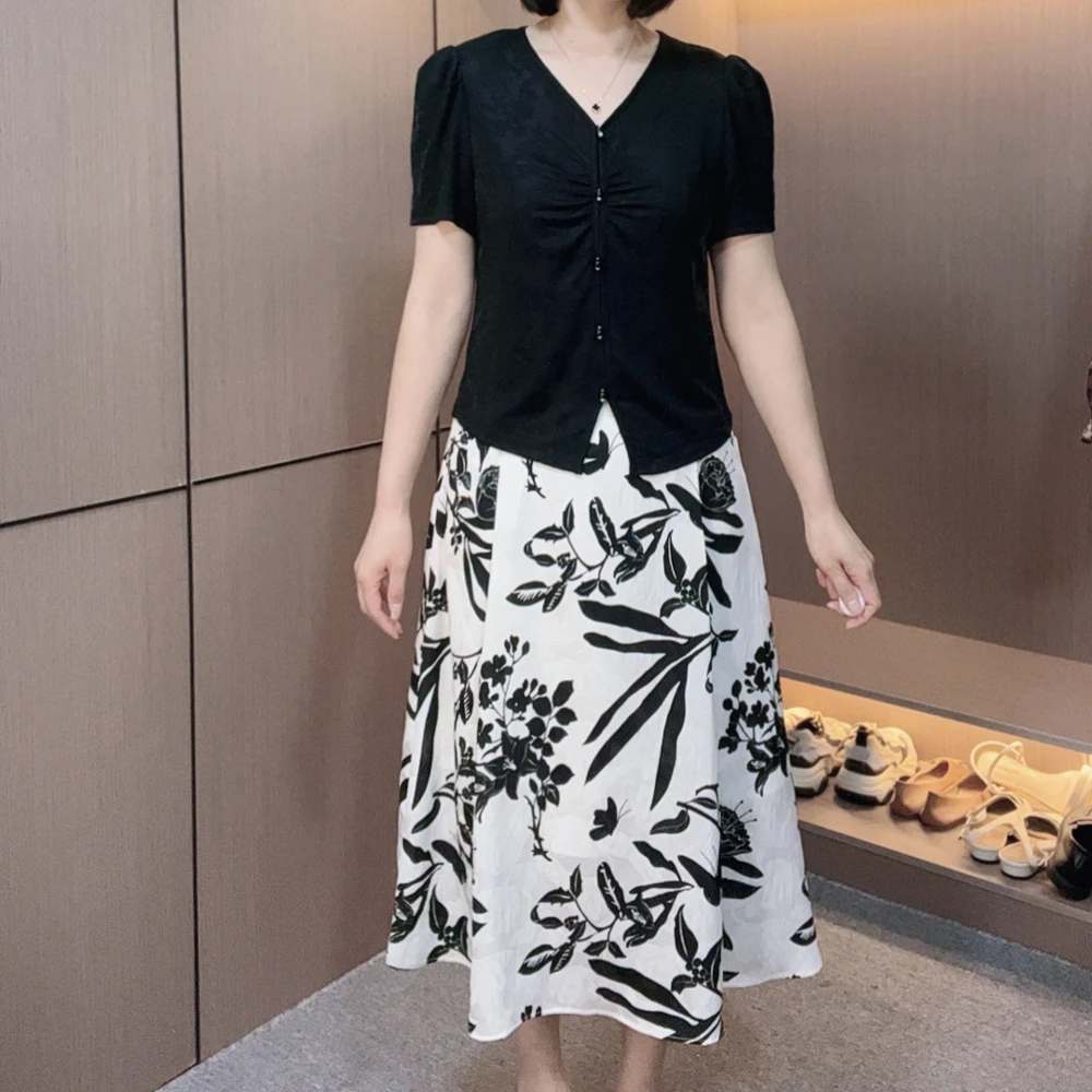 林姐女装夏季气质极简风时尚套装显瘦静奢风套装休闲风套裙067