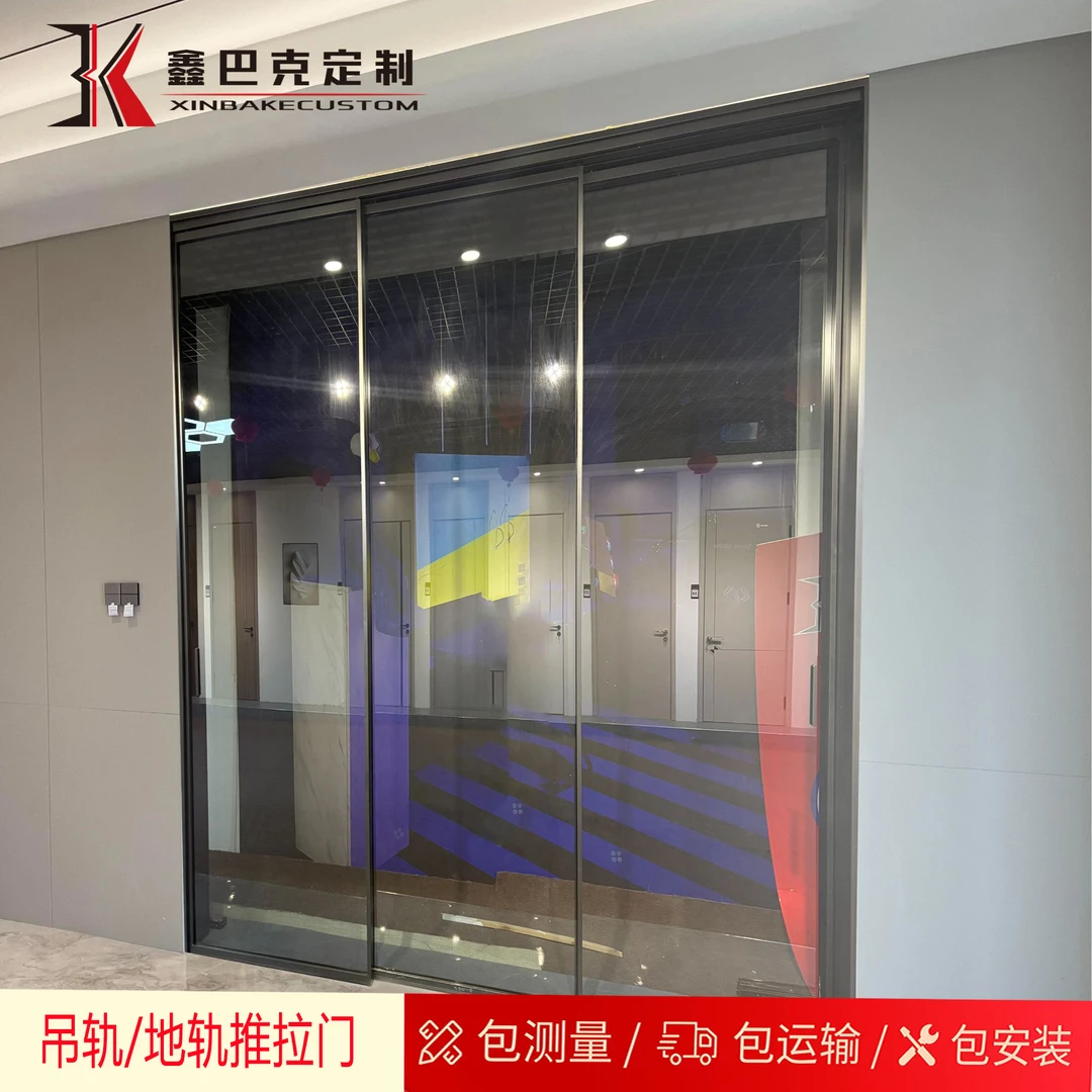 厨房玻璃门三联动完美系统吊轨