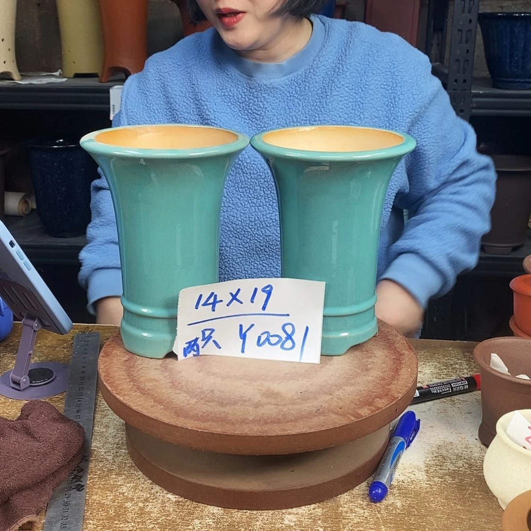 紫砂紫砂花盆两只Y0081