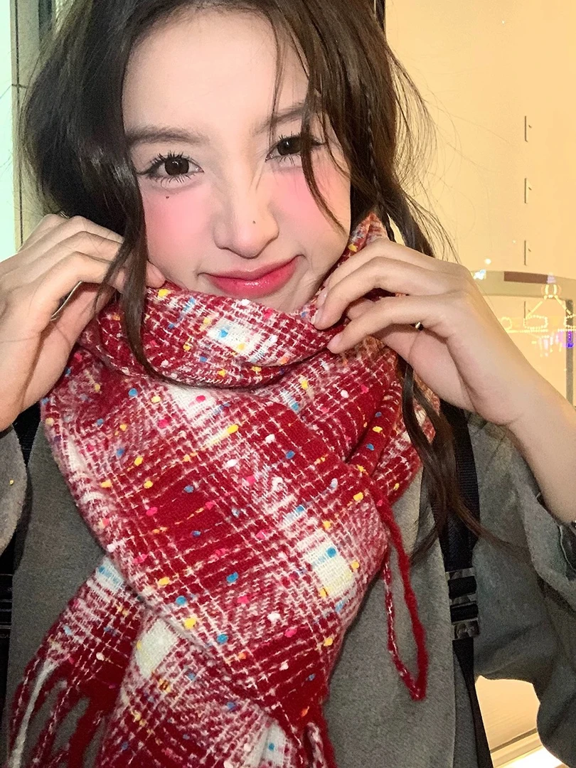 韩版显白围巾女秋冬百搭保暖加厚学生情侣围脖