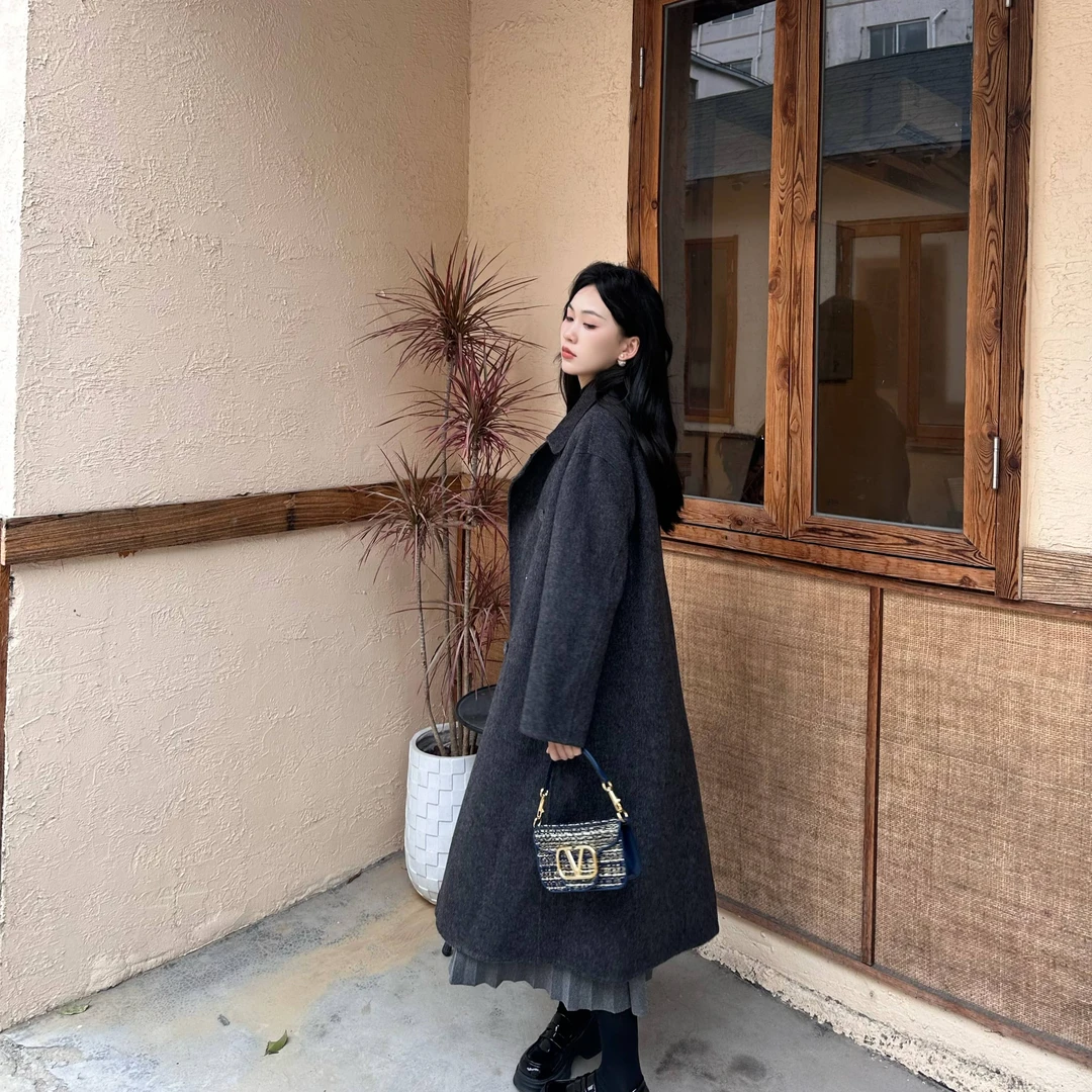 【年终狂欢季】宽松慵懒显瘦遮肉气质百搭时尚中长大衣女秋冬