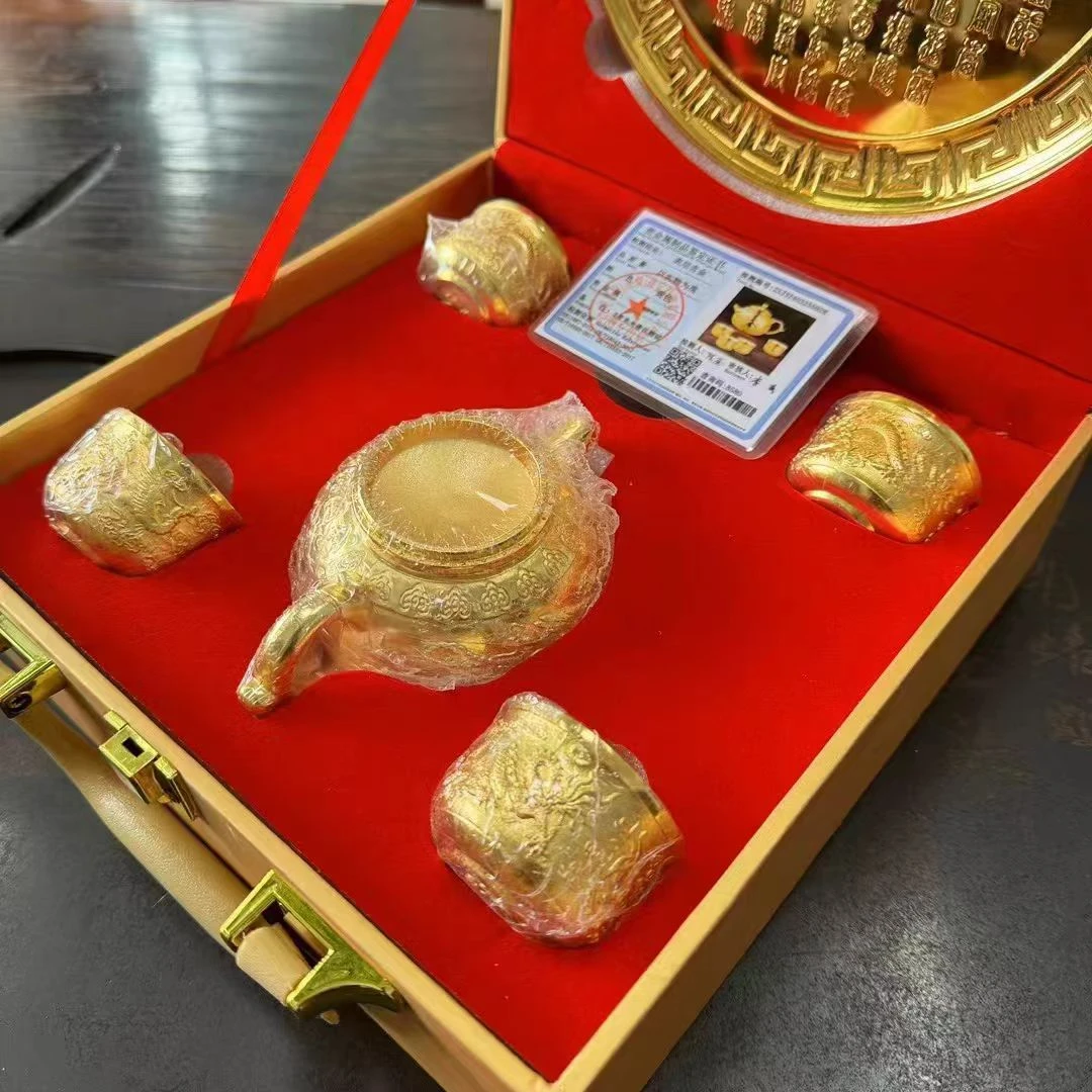 欧式复古龙凤呈祥茶具套装家用茶壶茶杯摆件