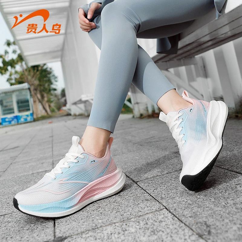【极影】贵人鸟正品2025春夏新款透气回弹TPU软底减震休闲男女跑鞋