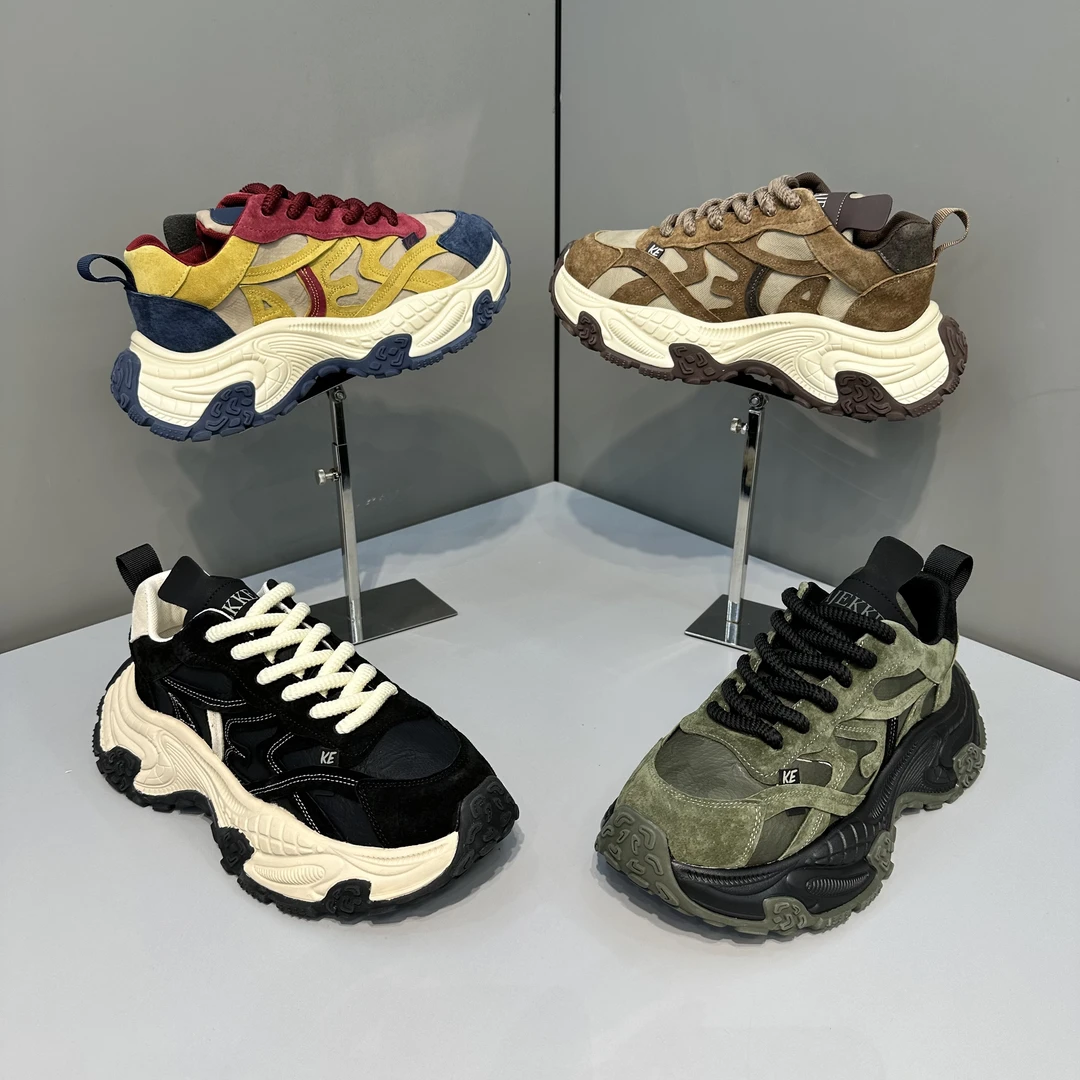 欧洲站潮牌男士青春休闲小蛮腰时尚运动日常舒适老爹鞋（皮鞋尺码）