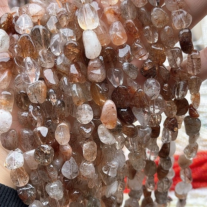 未镶嵌玛瑙/玉髓珠宝半成品一条黑晶超七随型