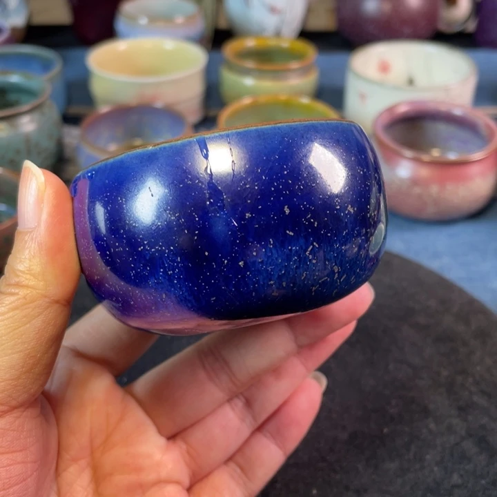 摆件钧瓷帝王蓝禅定杯