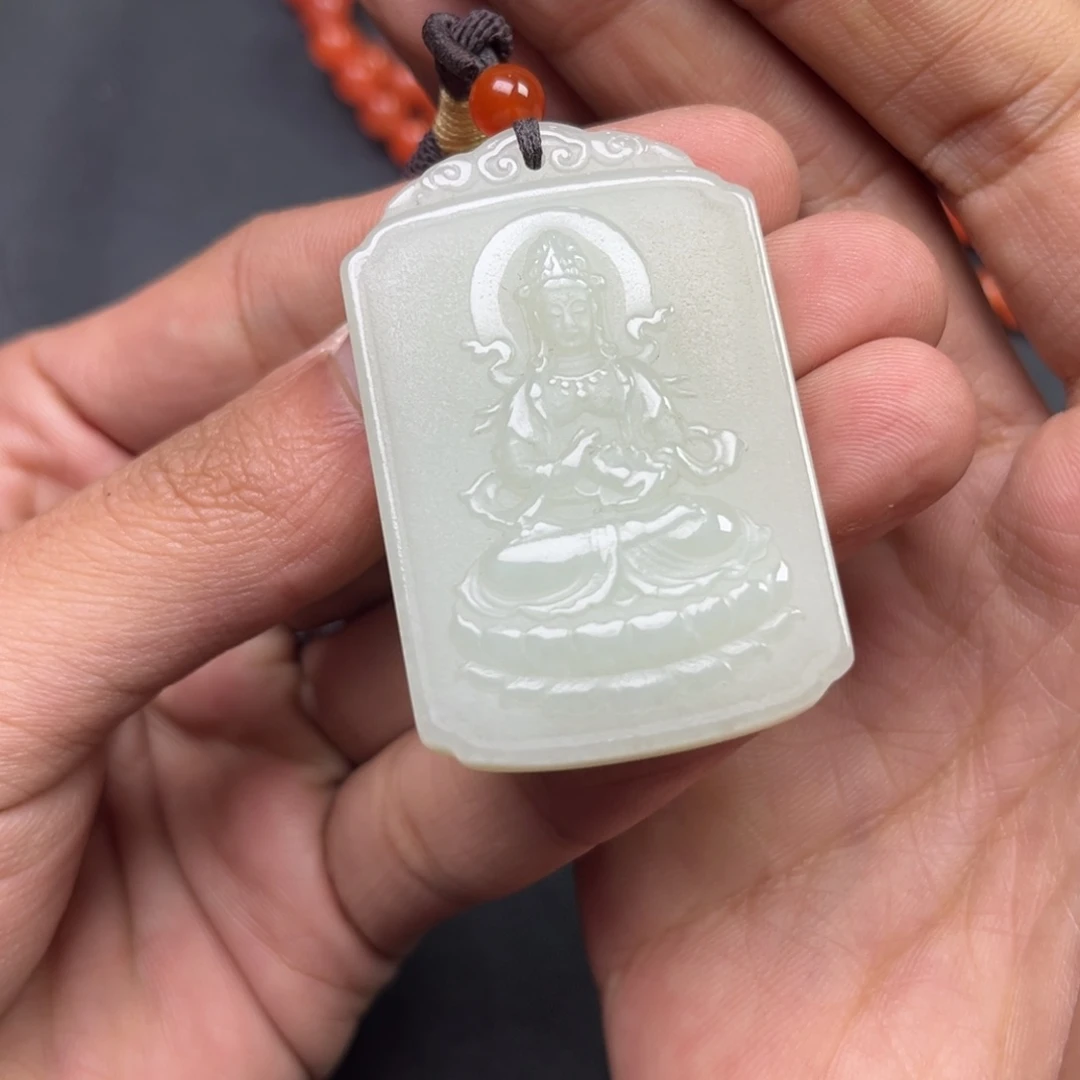 和田玉颈饰未镶嵌多样性钢板料观音