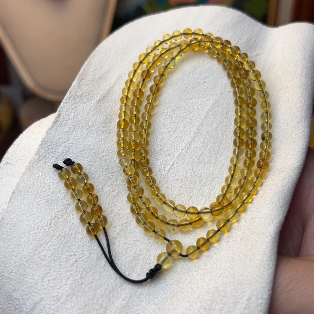 琥珀裸石未镶嵌4.2蓝珀项链