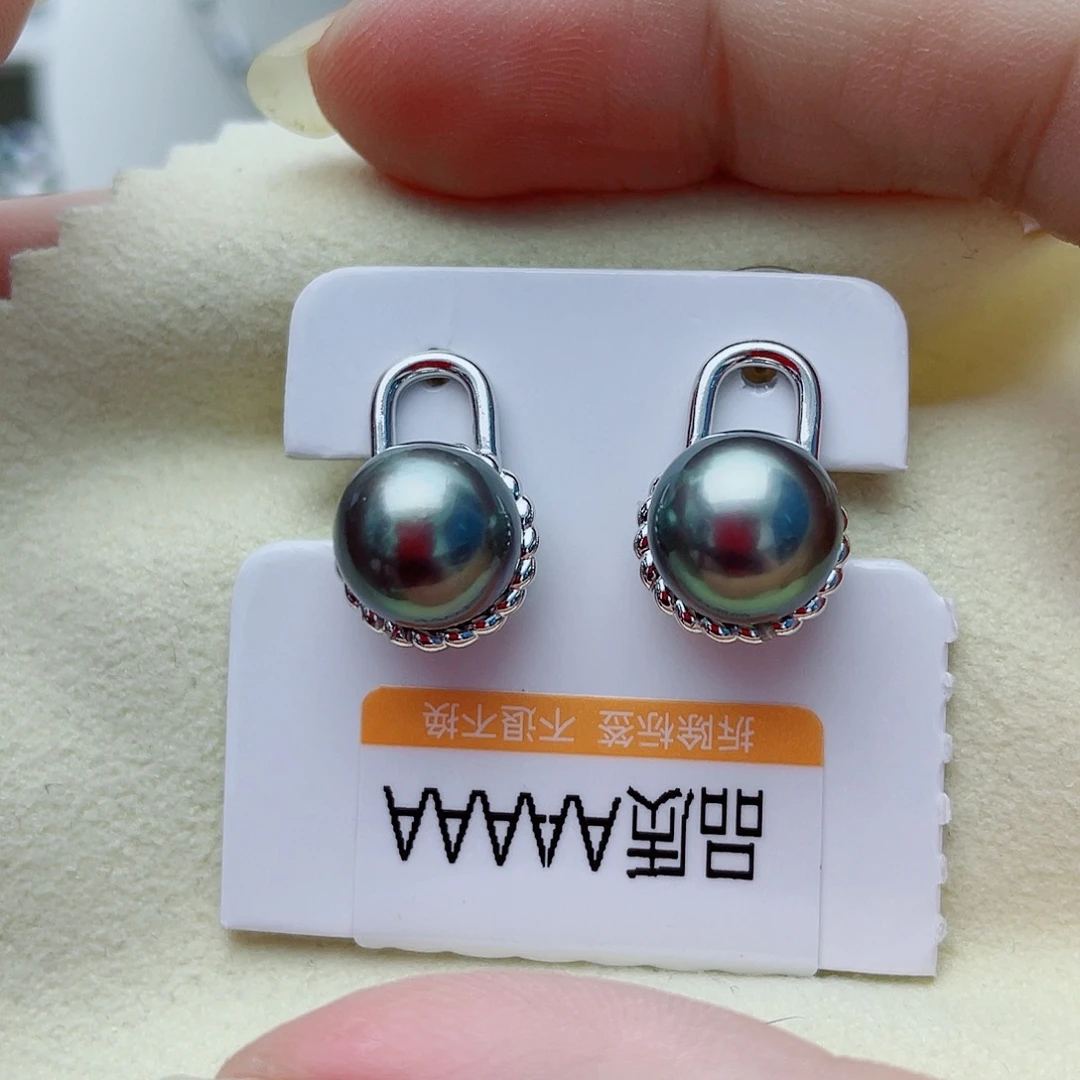 银S925镶嵌海水珍珠耳饰w55
