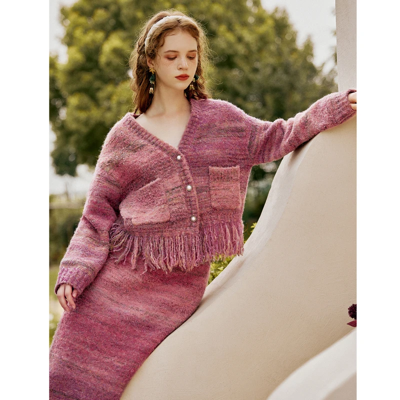 【陈大可专属】菀草壹小香风新款高级感包臀裙子两件套装H01931359