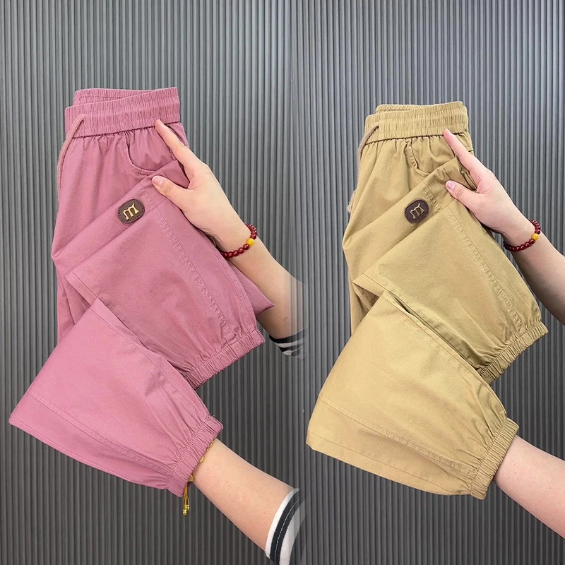 九分裤女夏季新款宽松百搭束脚哈伦裤洋气显瘦透气休闲裤薄款女裤