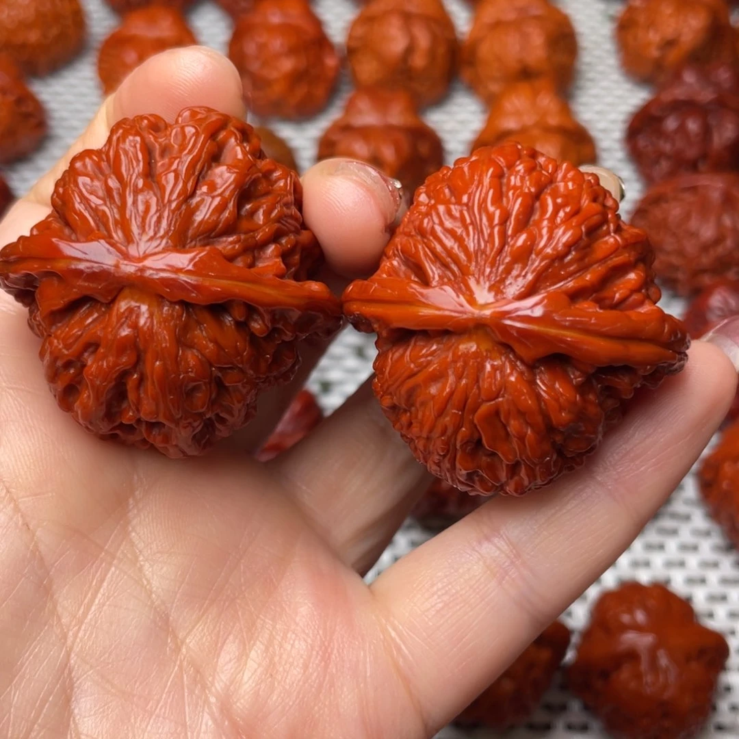 桃核吊坠文玩核桃 手把件 白狮子 42