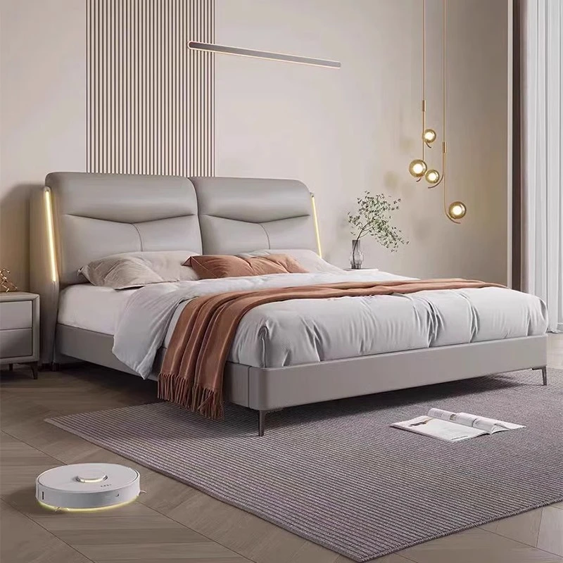 现代简约主卧小户型高端大气15米双人新款轻奢软包储物皮艺婚床