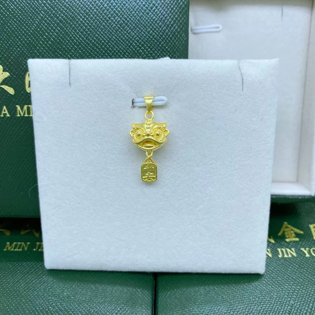 大民金用#7338黄18K金Au750精品貔貅平安牌吊坠可爱时尚挂坠