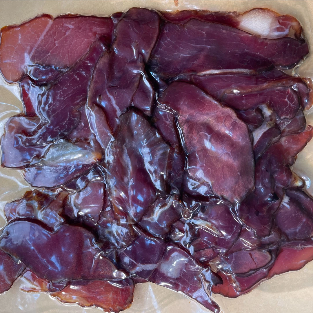 湖南特产农家自制米糠柴火烟熏腊味切片腊肉土黄牛100g×4包熏肉